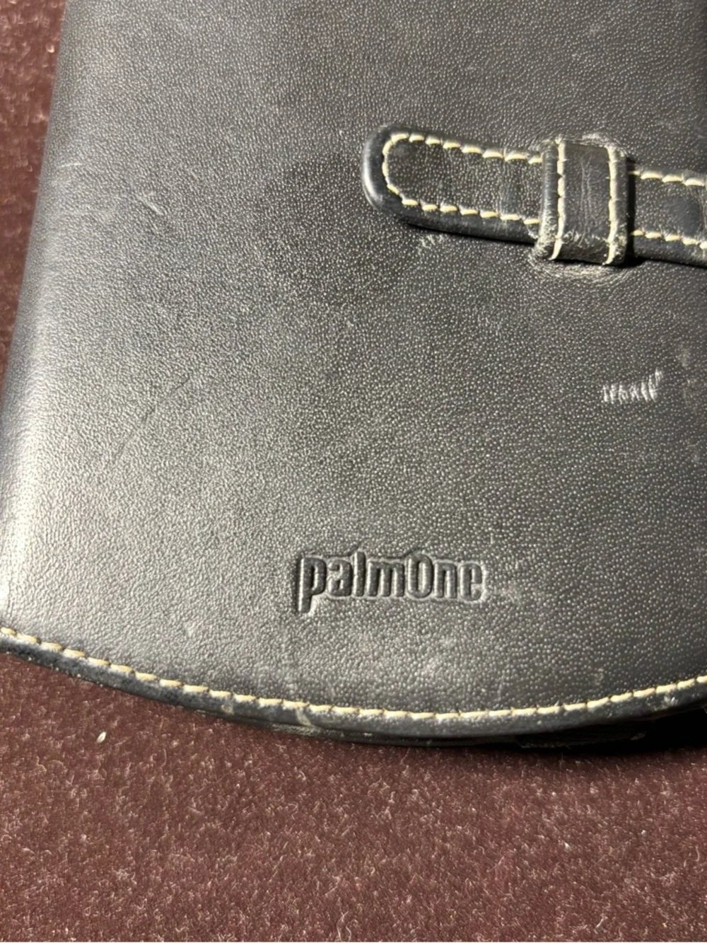 Black Leather Phone Wallet Case with Built-in Phone